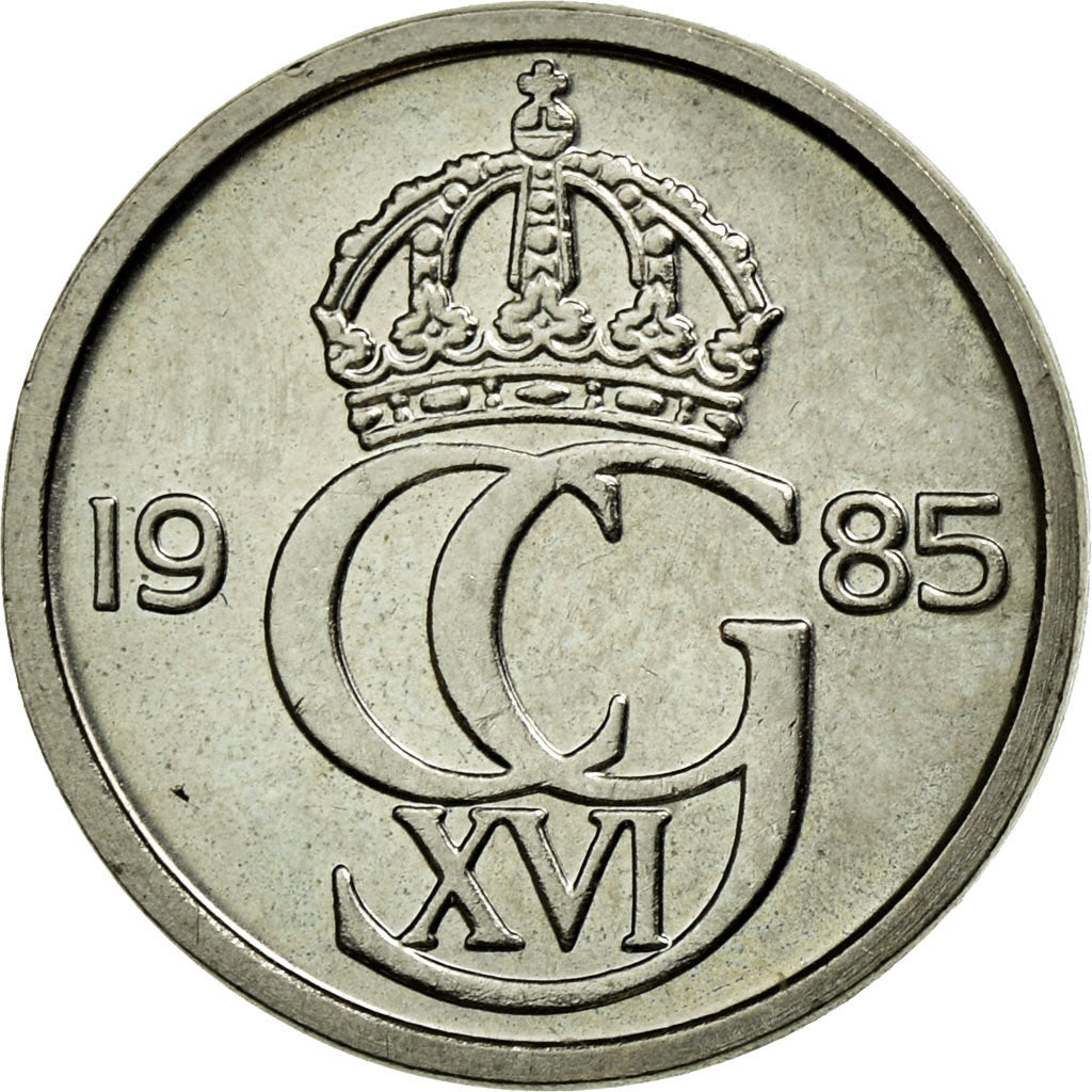 Münze, Schweden, Gustaf VI, 10 Öre, 1985, SS+, Copper-nickel, KM:835