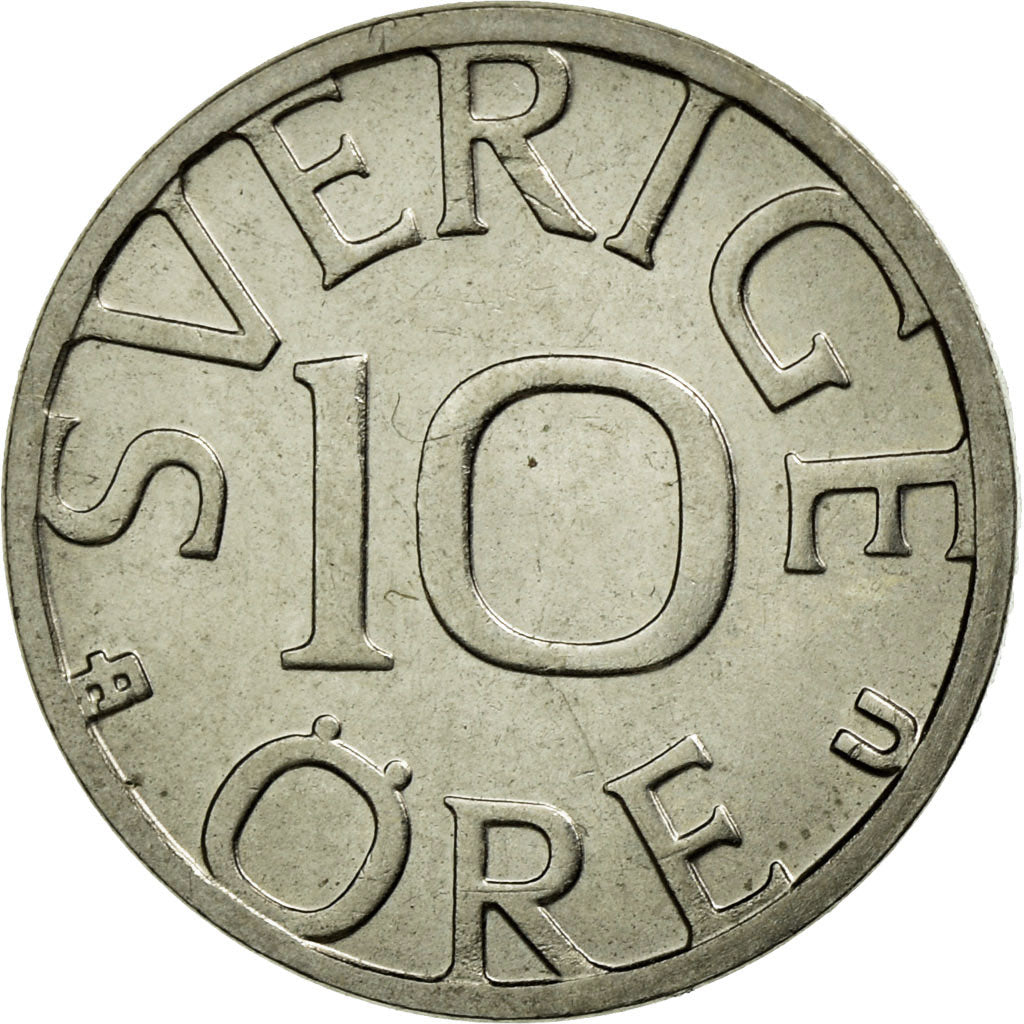 Münze, Schweden, Gustaf VI, 10 Öre, 1985, SS+, Copper-nickel, KM:835