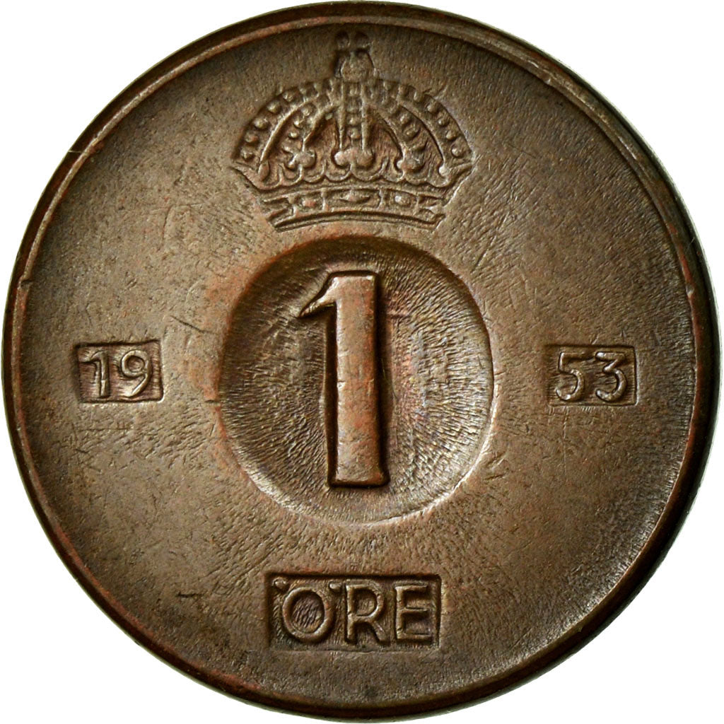 Coin, Sweden, Gustaf VI, Ore, 1953, AU(50-53), Bronze, KM:820