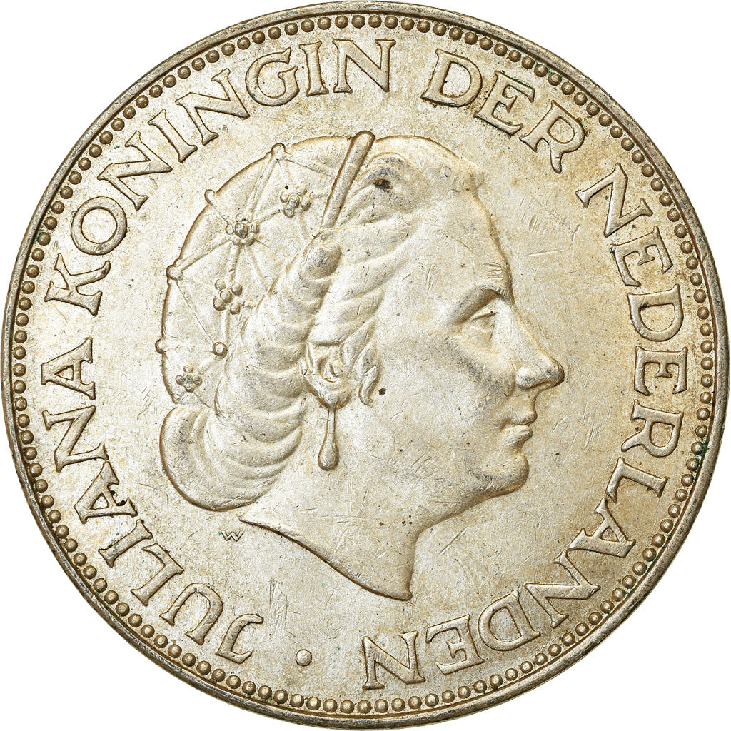 Moeda, Países Baixos, Juliana, 2-1/2 Gulden, 1960, EF(40-45), Prata, KM:185
