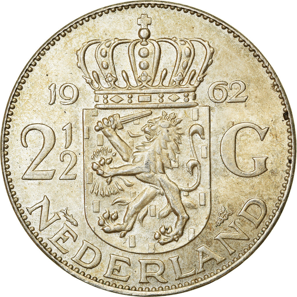 Moneta, Paesi Bassi, Juliana, 2-1/2 Gulden, 1962, BB, Argento, KM:185