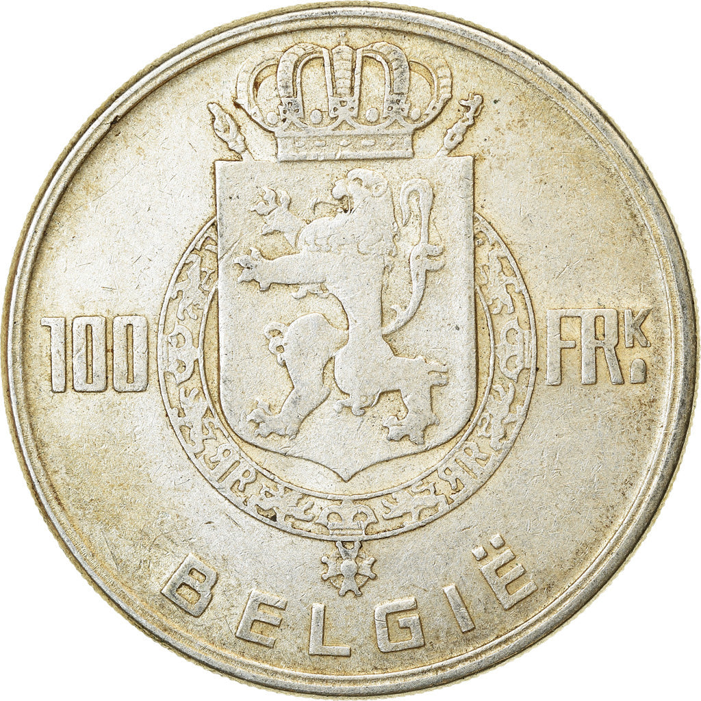 Moeda, Bélgica, 100 Francs, 100 Frank, 1951, EF(40-45), Prata, KM:139.1