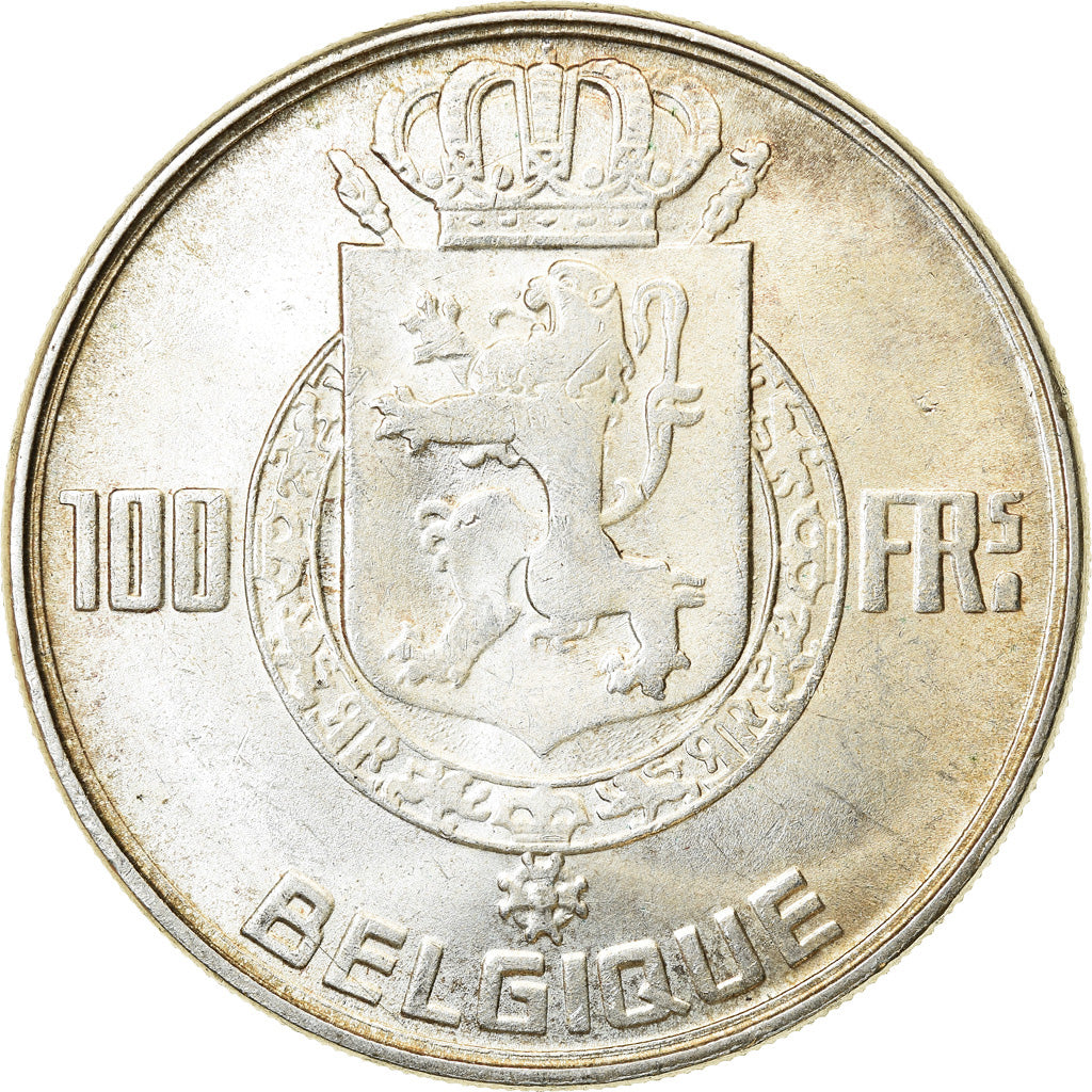 Moneta, Belgia, 100 Francs, 100 Frank, 1950, EF(40-45), Srebro, KM:138.1