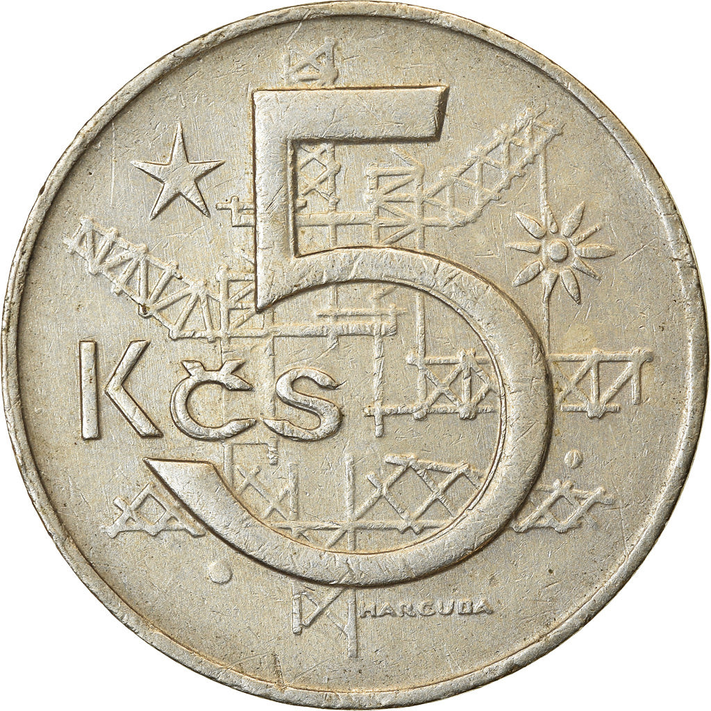 Coin, Czechoslovakia, 5 Korun, 1975, EF(40-45), Copper-nickel, KM:60