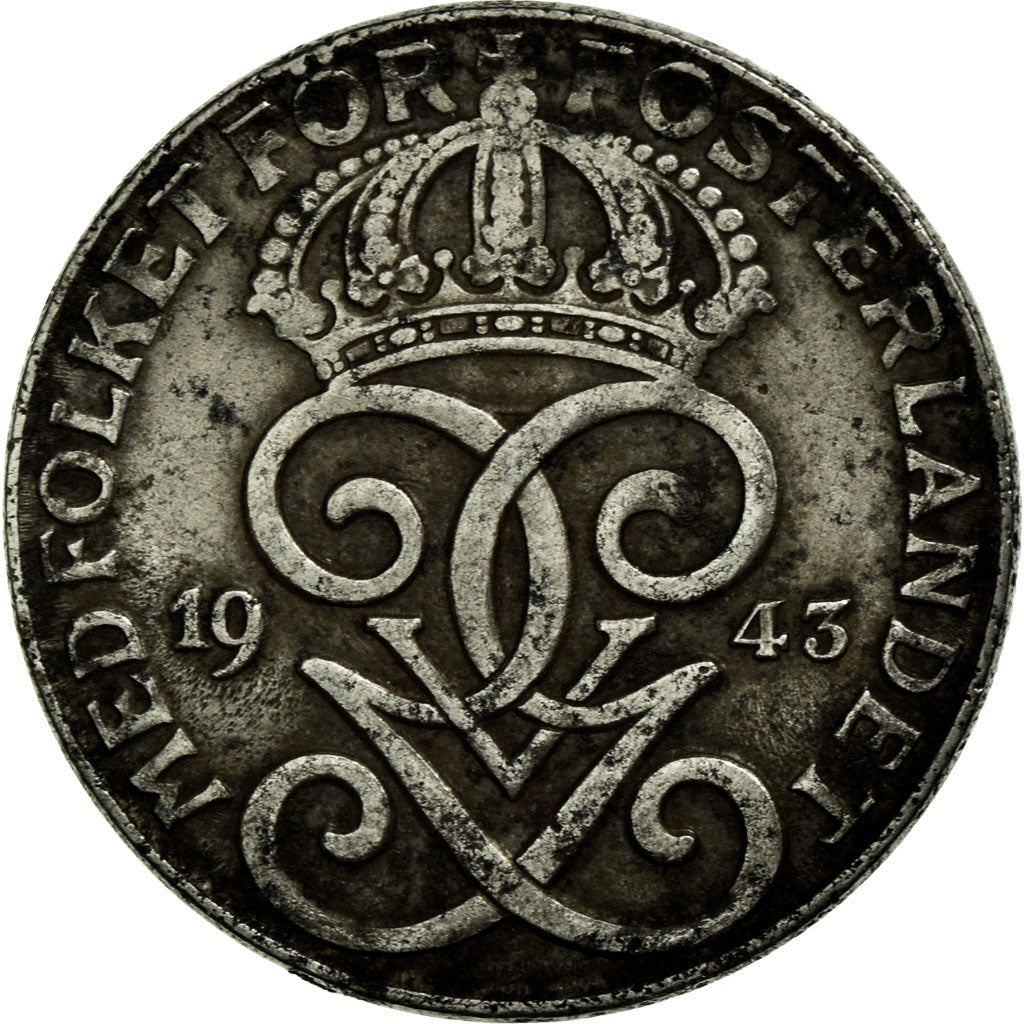 Coin, Sweden, Gustaf V, 2 Öre, 1945, EF(40-45), Iron, KM:811
