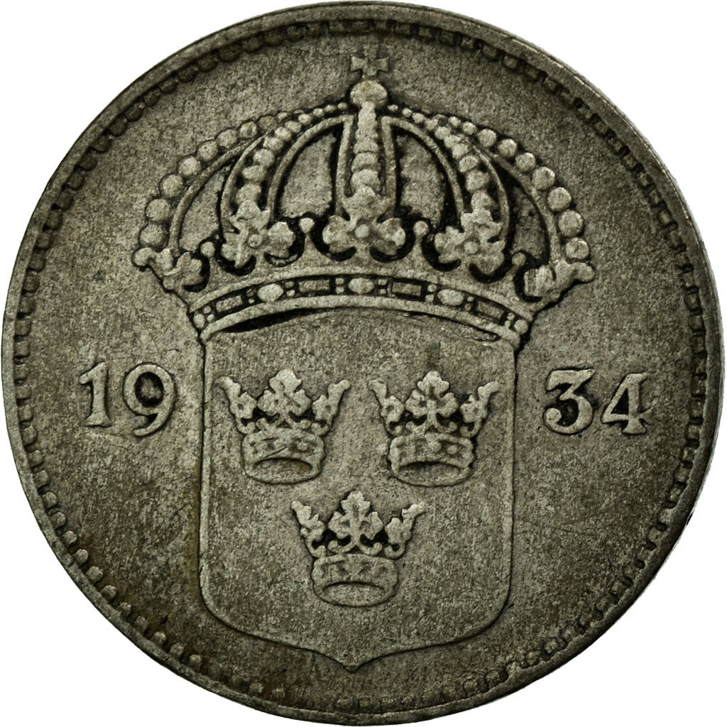 Monnaie, Suède, Gustaf V, 10 Öre, 1934, TTB, Nickel-Bronze, KM:795