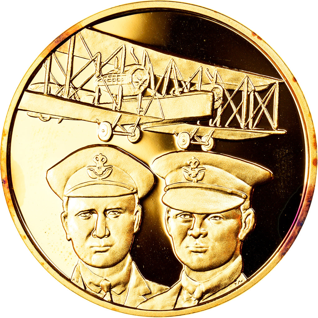 France, Médaille, L'Histoire de la Conquête de l'Air, J. Alcock et A. W.