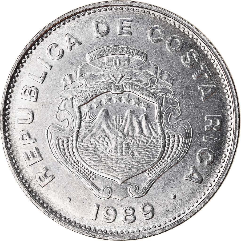 Coin, Costa Rica, Colon, 1989, AU(50-53), Stainless Steel, KM:210.2