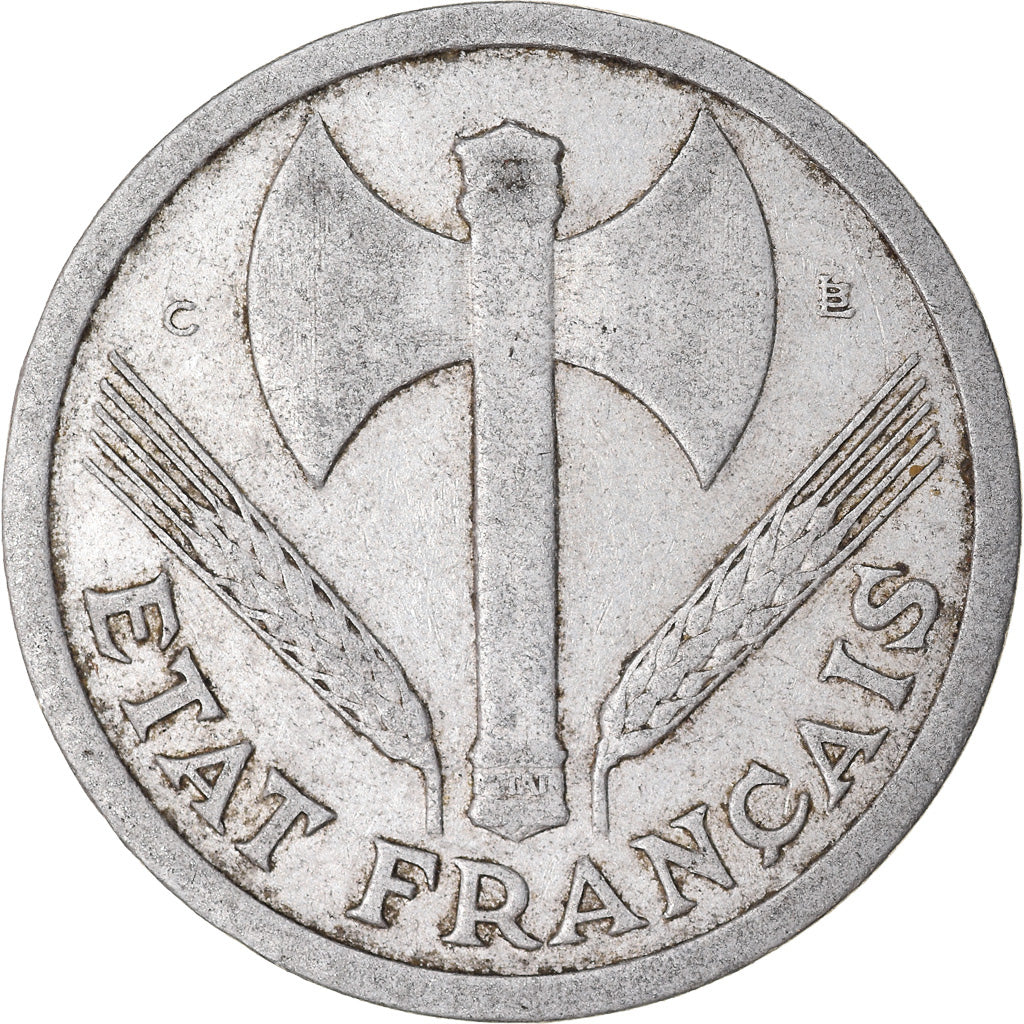 Coin, France, Bazor, 2 Francs, 1944, Castelsarrasin, VF(30-35), Aluminum