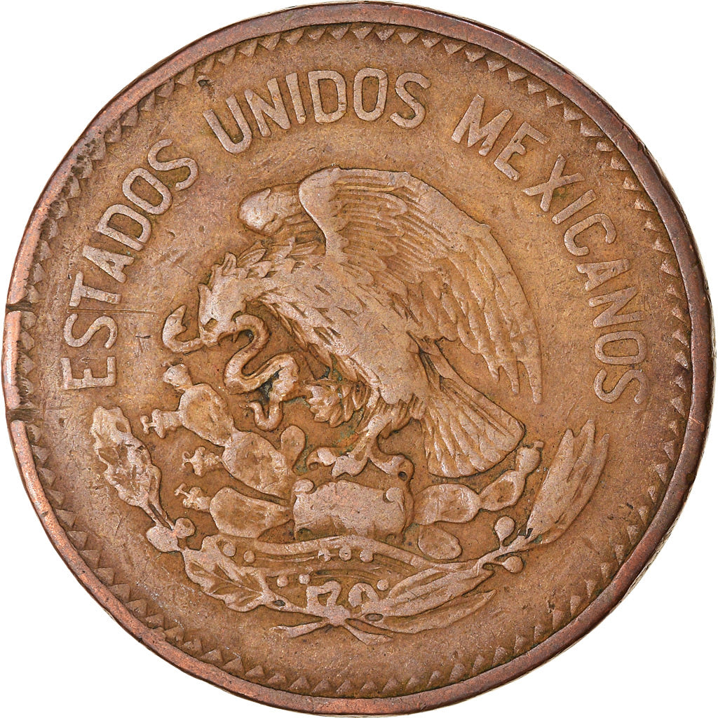 Moneta, Mexico, 20 Centavos, 1944, Mexico City, EF(40-45), Bronze, KM:439