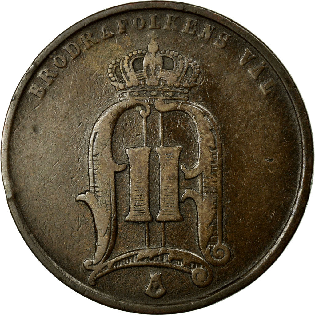 Coin, Sweden, Oscar II, 5 Öre, 1876, EF(40-45), Bronze, KM:736