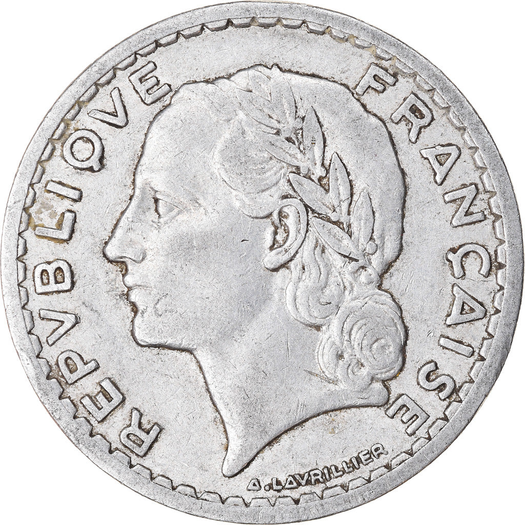 Coin, France, Lavrillier, 5 Francs, 1945, Beaumont - Le Roger, EF(40-45)