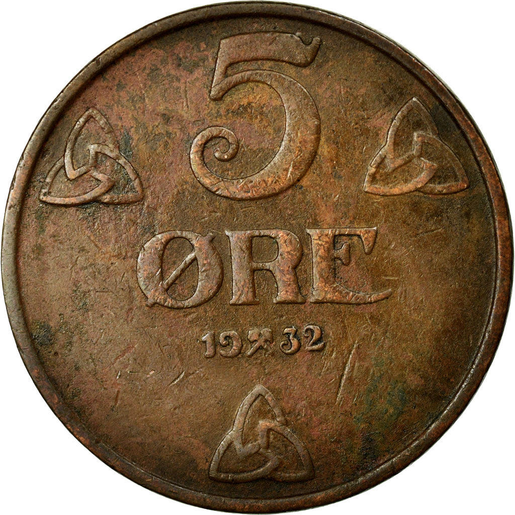 Monnaie, Norvège, Haakon VII, 5 Öre, 1932, TTB, Bronze, KM:368