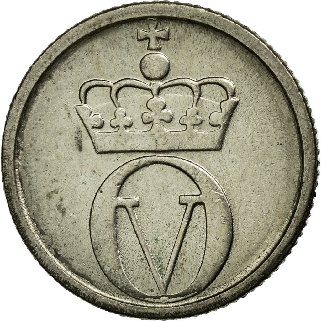 Coin, Norway, Olav V, 10 Öre, 1968, AU(55-58), Copper-nickel, KM:411