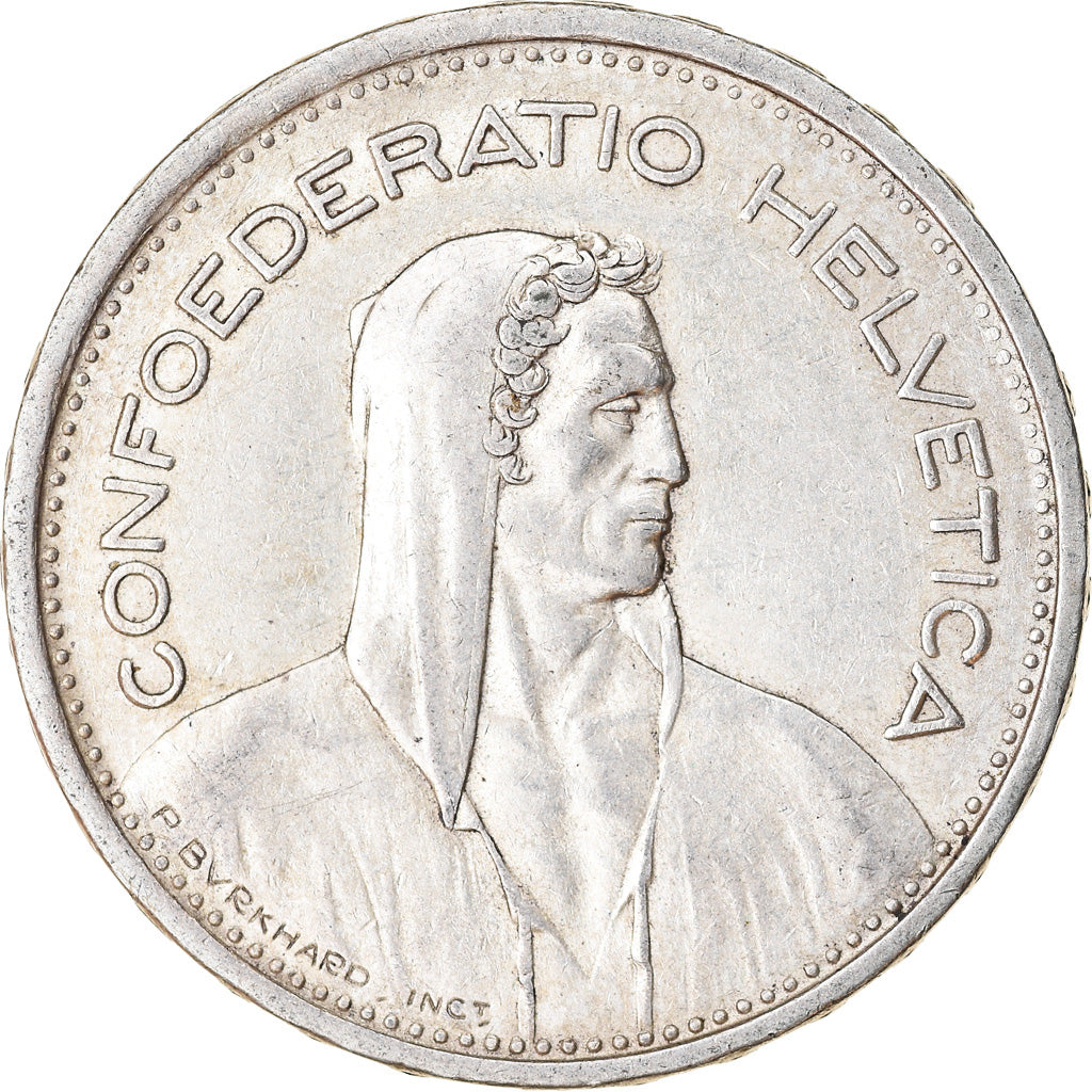 Coin, Switzerland, 5 Francs, 1954, Bern, EF(40-45), Silver, KM:40