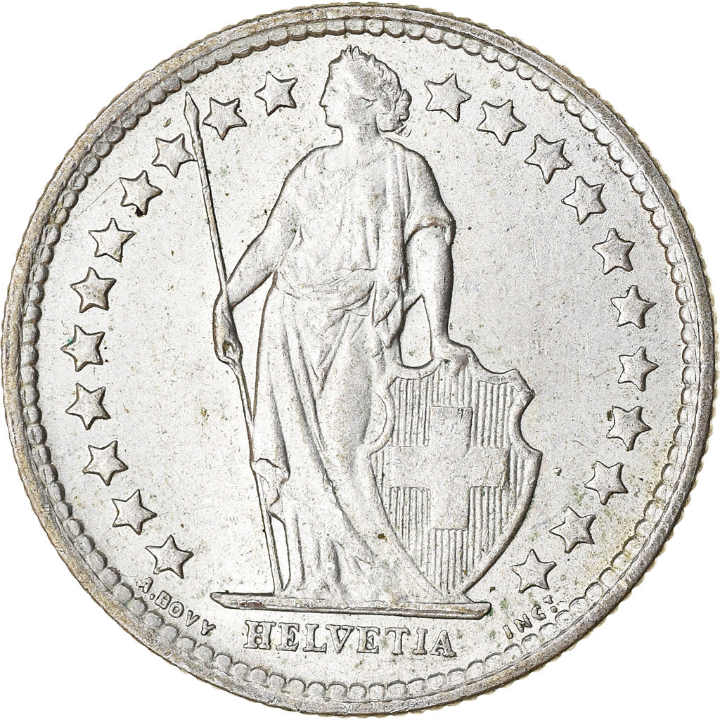 Coin, Switzerland, 1/2 Franc, 1959, Bern, EF(40-45), Silver, KM:23