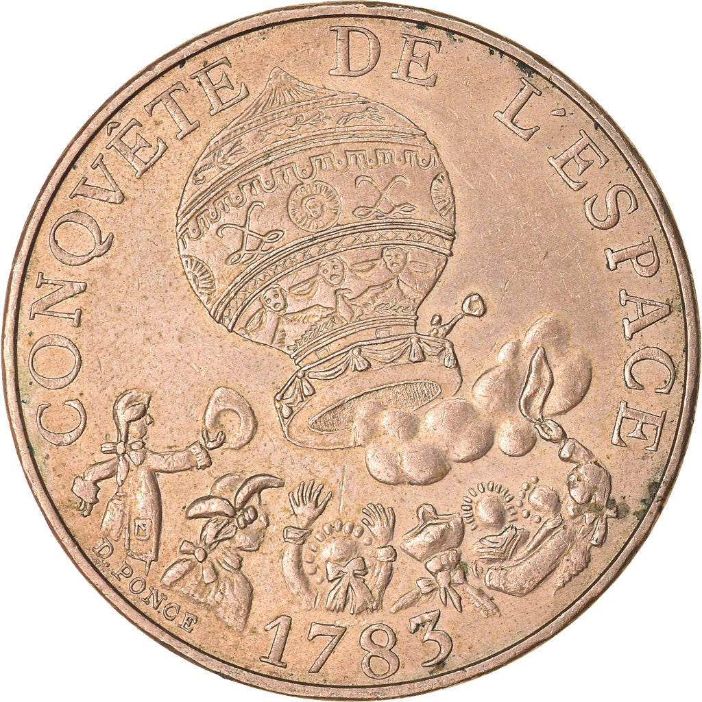 Moneda, Francia, La conquête, 10 Francs, 1983, Paris, MBC, Níquel - bronce
