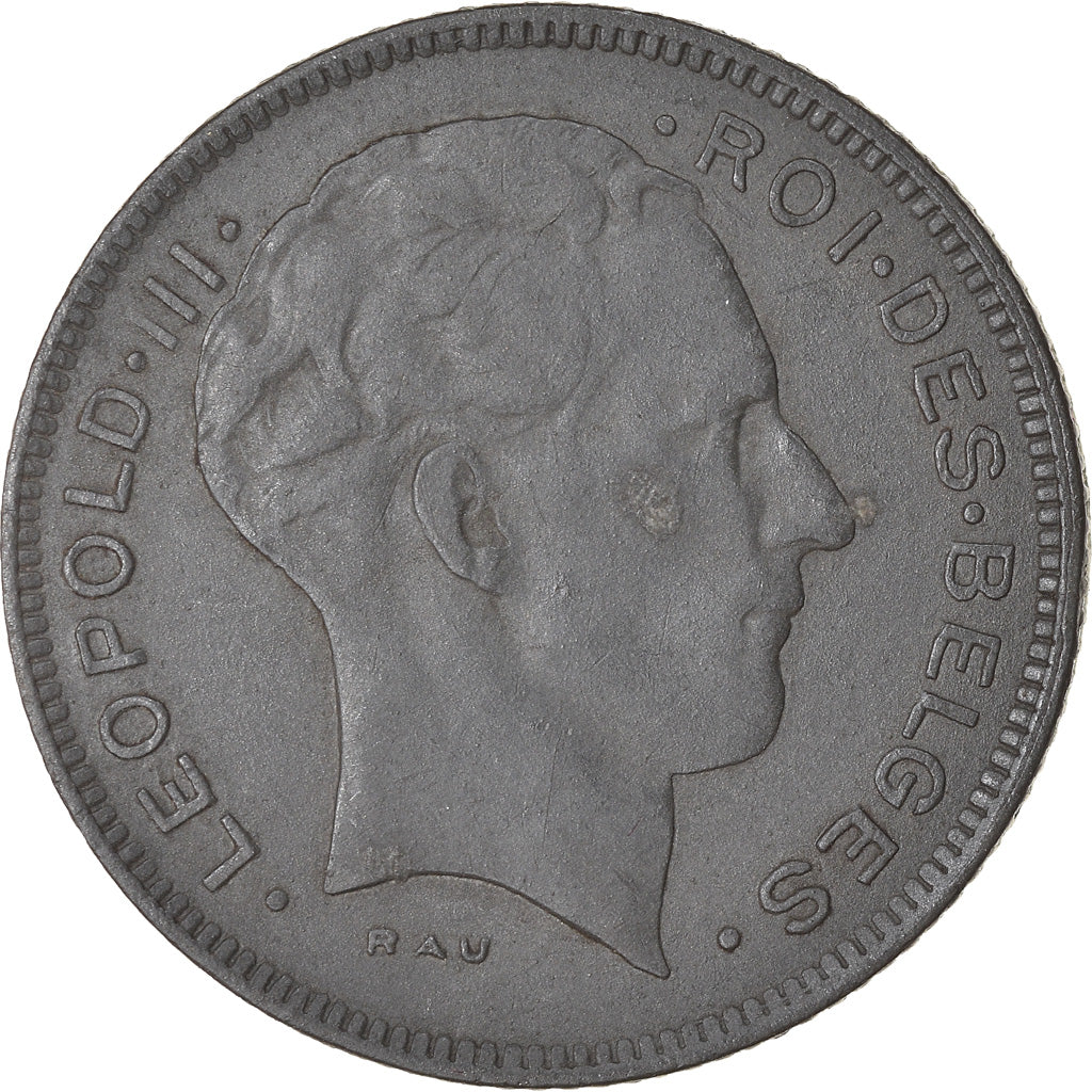 Monnaie, Belgique, 5 Francs, 5 Frank, 1943, TTB, Zinc, KM:129.1