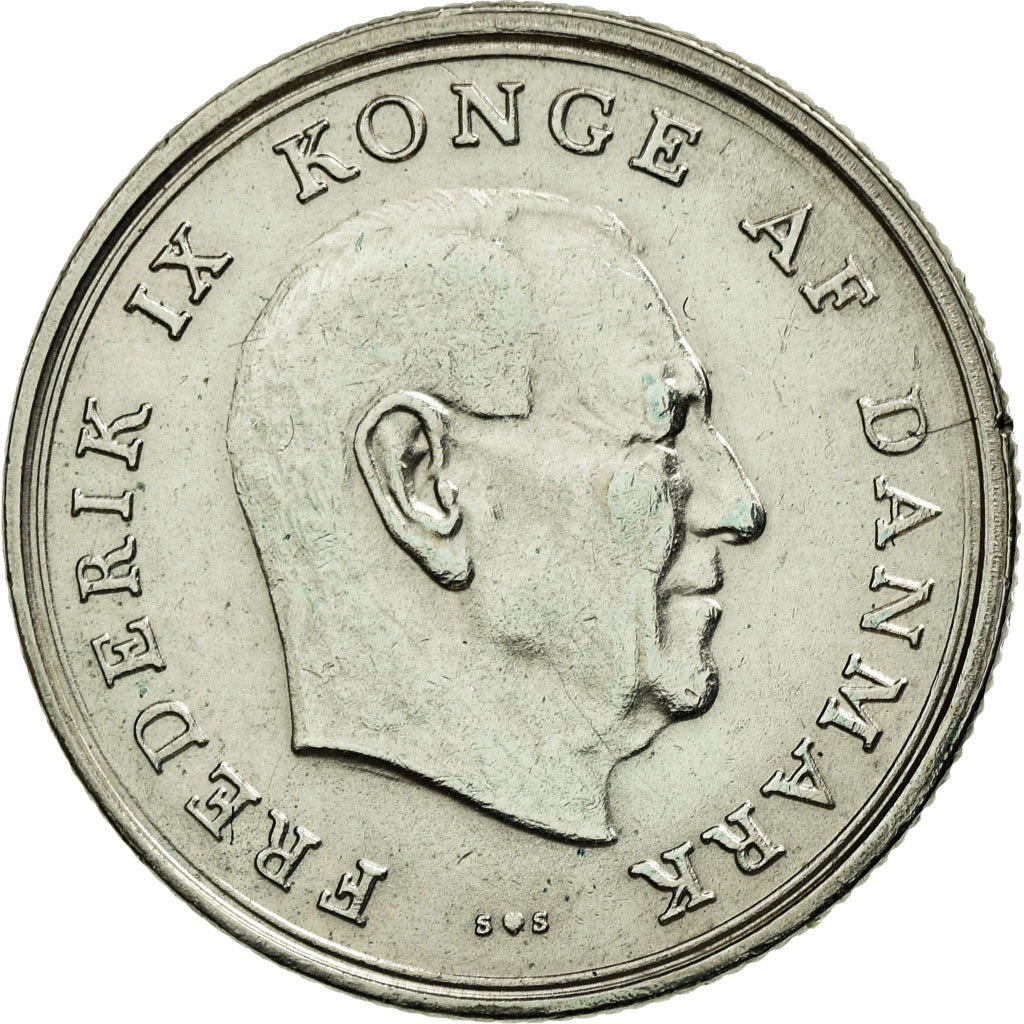 Coin, Denmark, Frederik IX, Krone, 1972, Copenhagen, AU(50-53), Copper-nickel