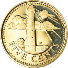 Coin, Barbados, 5 Cents, 1973, Franklin Mint, MS(65-70), Brass, KM:11