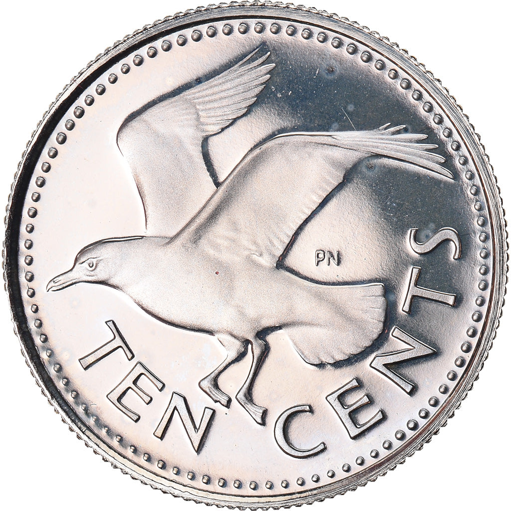 Coin, Barbados, 10 Cents, 1973, Franklin Mint, MS(65-70), Copper-nickel, KM:12