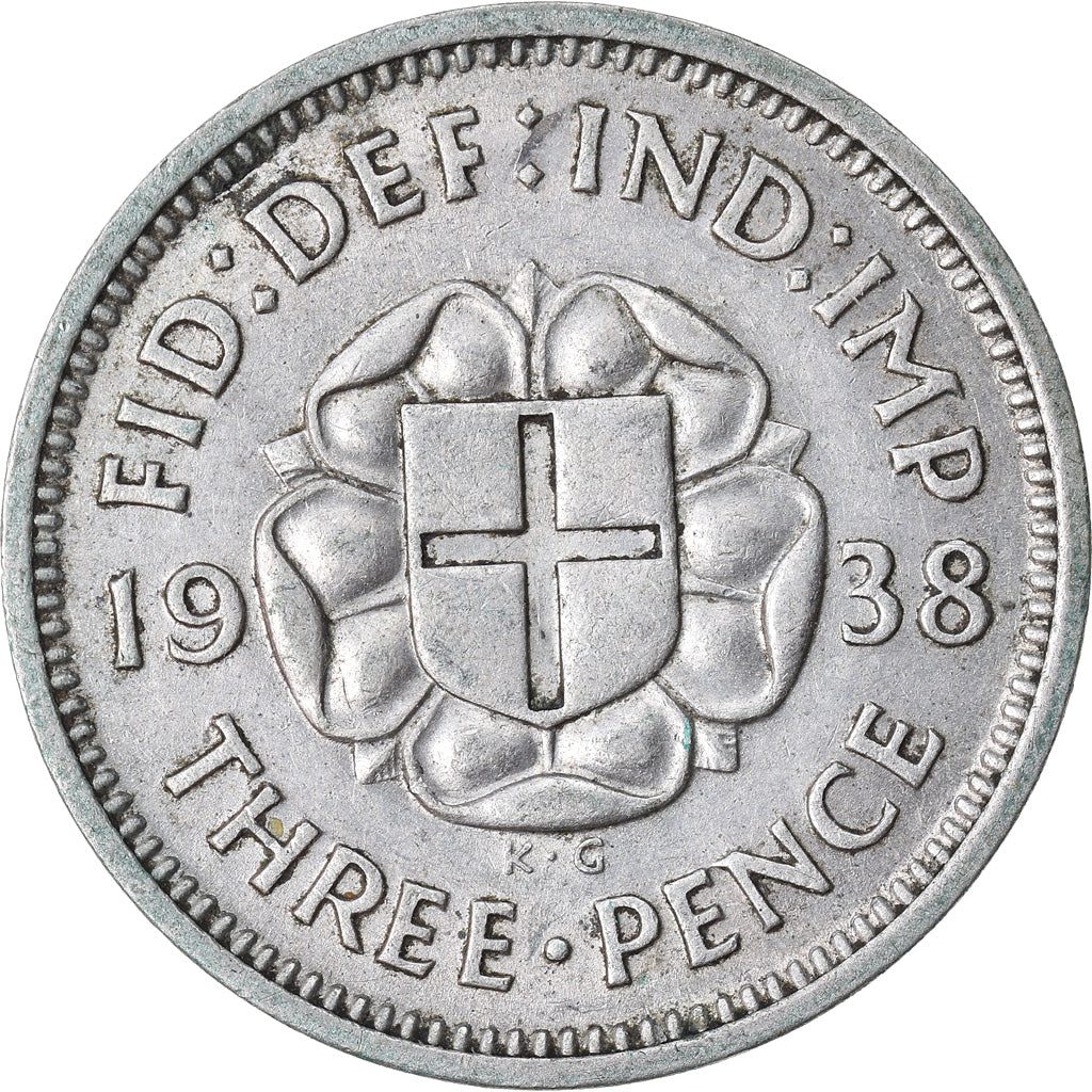 Monnaie, Grande-Bretagne, George VI, 3 Pence, 1938, TTB, Argent, KM:848