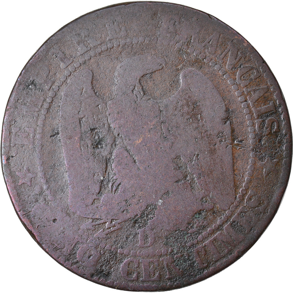 Moneta, Francja, Napoleon III, Napoléon III, 5 Centimes, 1854, Lyon, VF(20-25)