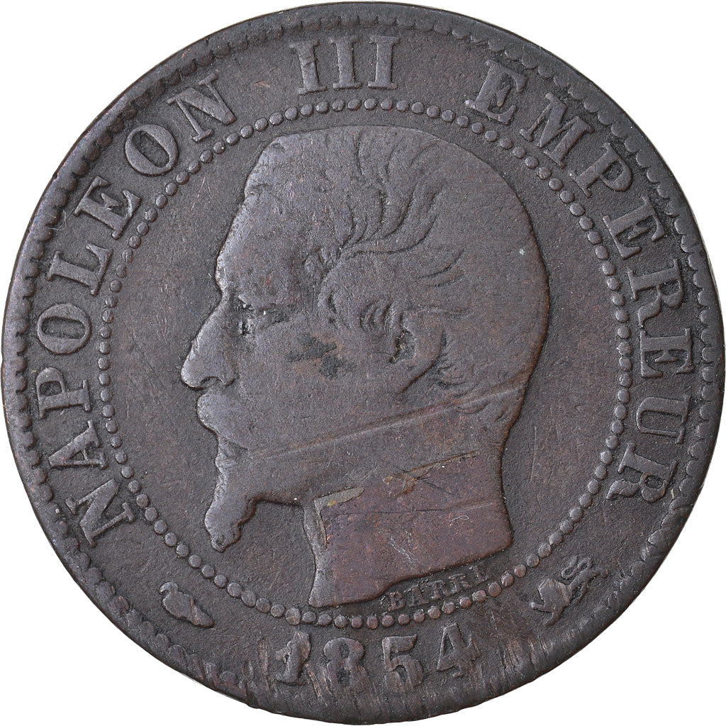 Moneta, Francja, Napoleon III, Napoléon III, 5 Centimes, 1854, Lyon, VF(30-35)