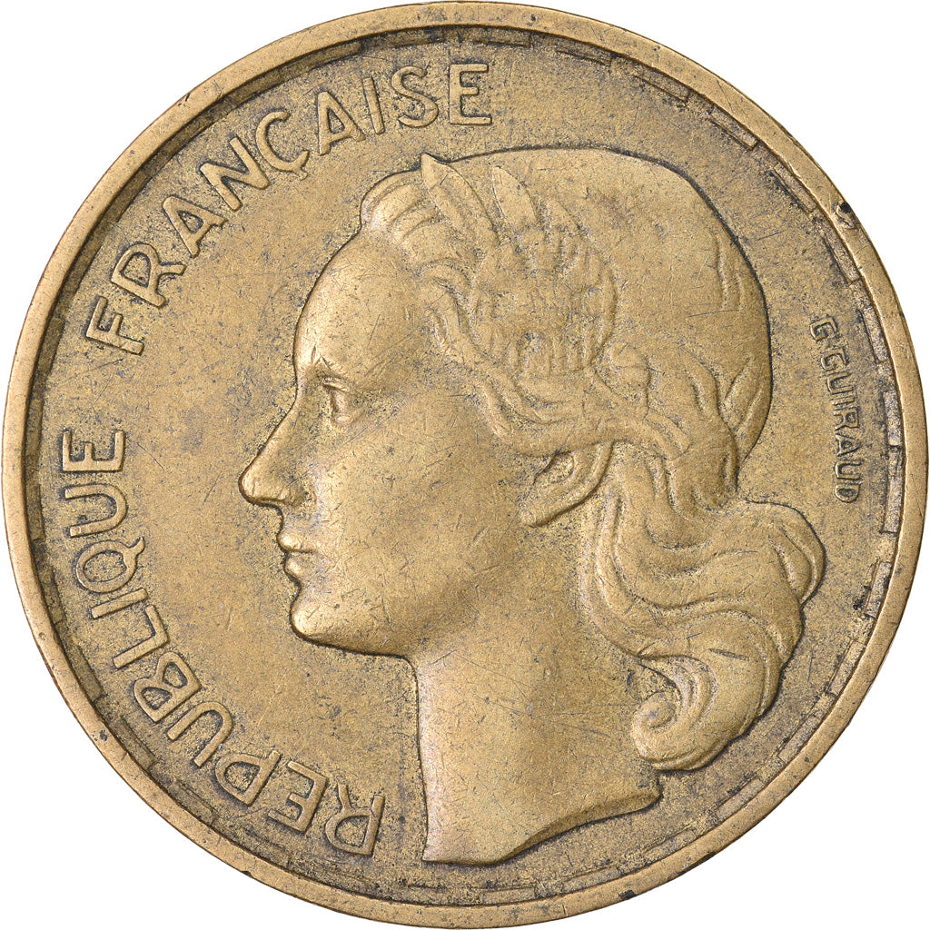 Munten, Frankrijk, Guiraud, 20 Francs, 1952, Paris, FR+, Aluminum-Bronze