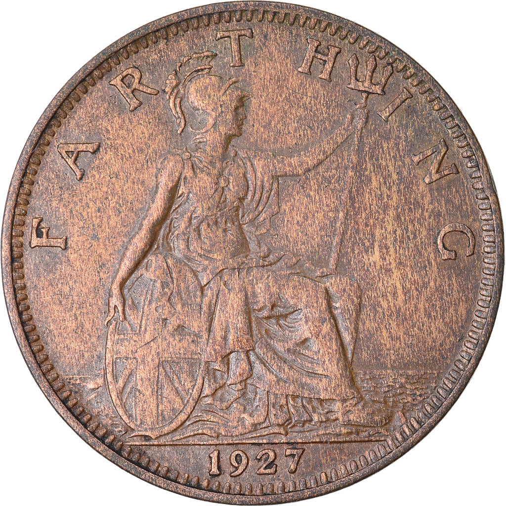 Moneta, Wielka Brytania, George V, Farthing, 1927, VF(30-35), Bronze, KM:825