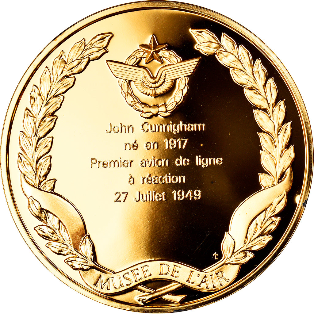 Francia, medaglia, John Cunnigham, 1er Avion à Réaction, Aviation, FDC