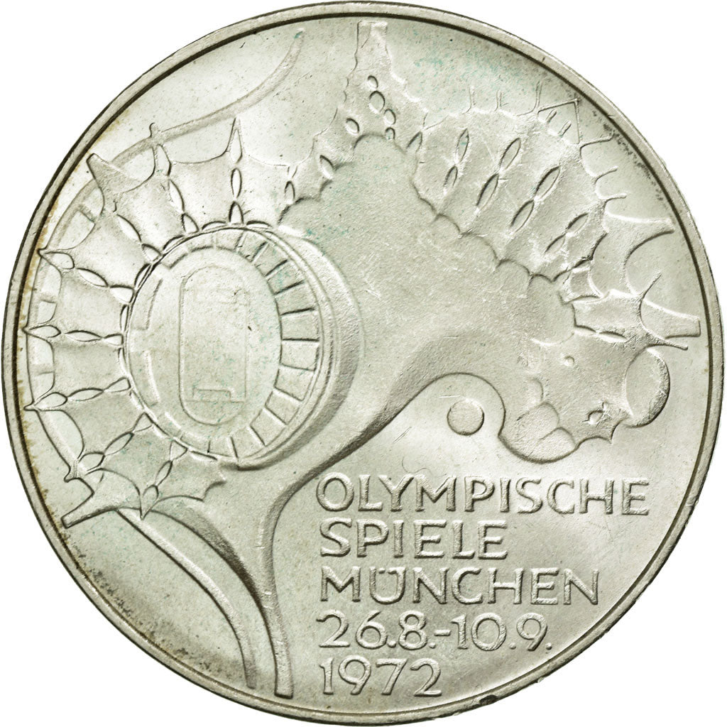 Coin, GERMANY - FEDERAL REPUBLIC, 10 Mark, 1972, Stuttgart, MS(60-62), Silver