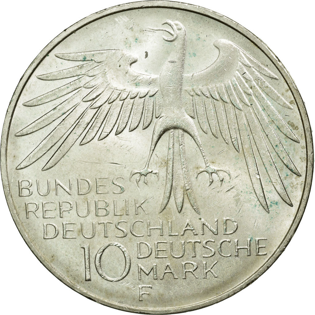 Coin, GERMANY - FEDERAL REPUBLIC, 10 Mark, 1972, Stuttgart, MS(60-62), Silver