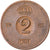 Munten, Zweden, Gustaf VI, 2 Öre, 1959, ZF, Bronze, KM:821