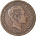 Moneda, España, Alfonso XII, 5 Centimos, 1878, Madrid, MBC, Bronce, KM:674