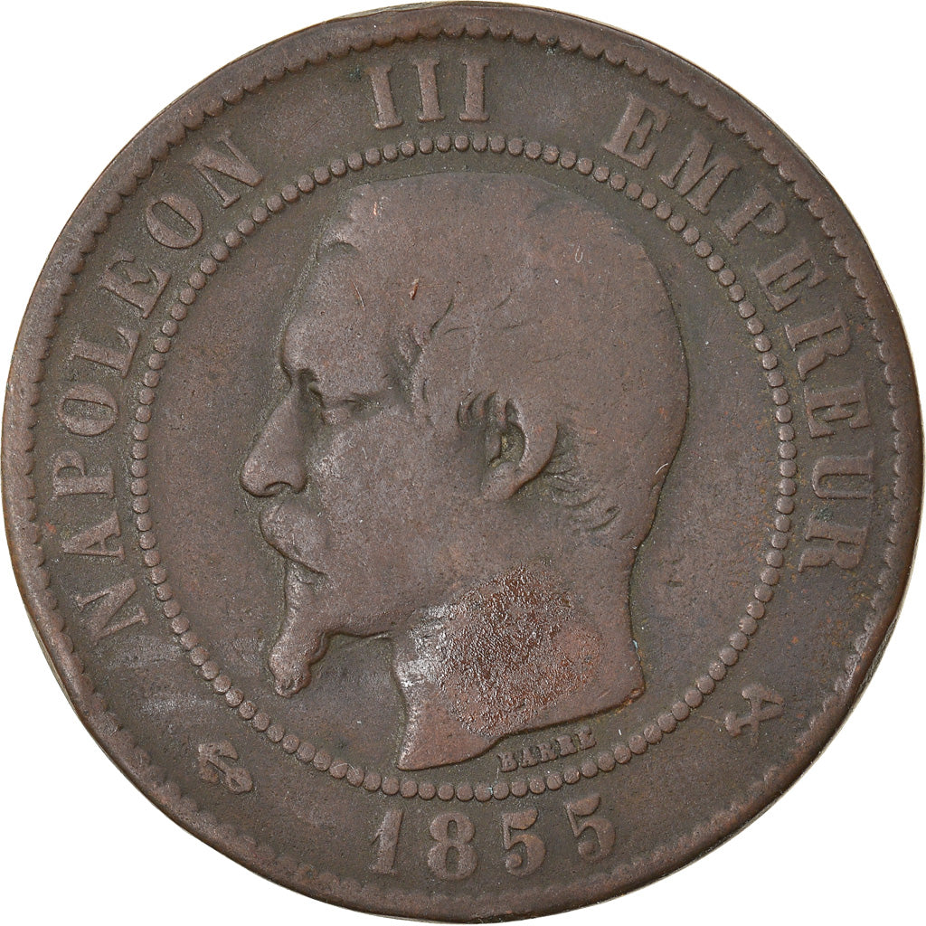 Moeda, França, Napoleon III, Napoléon III, 10 Centimes, 1855, Rouen