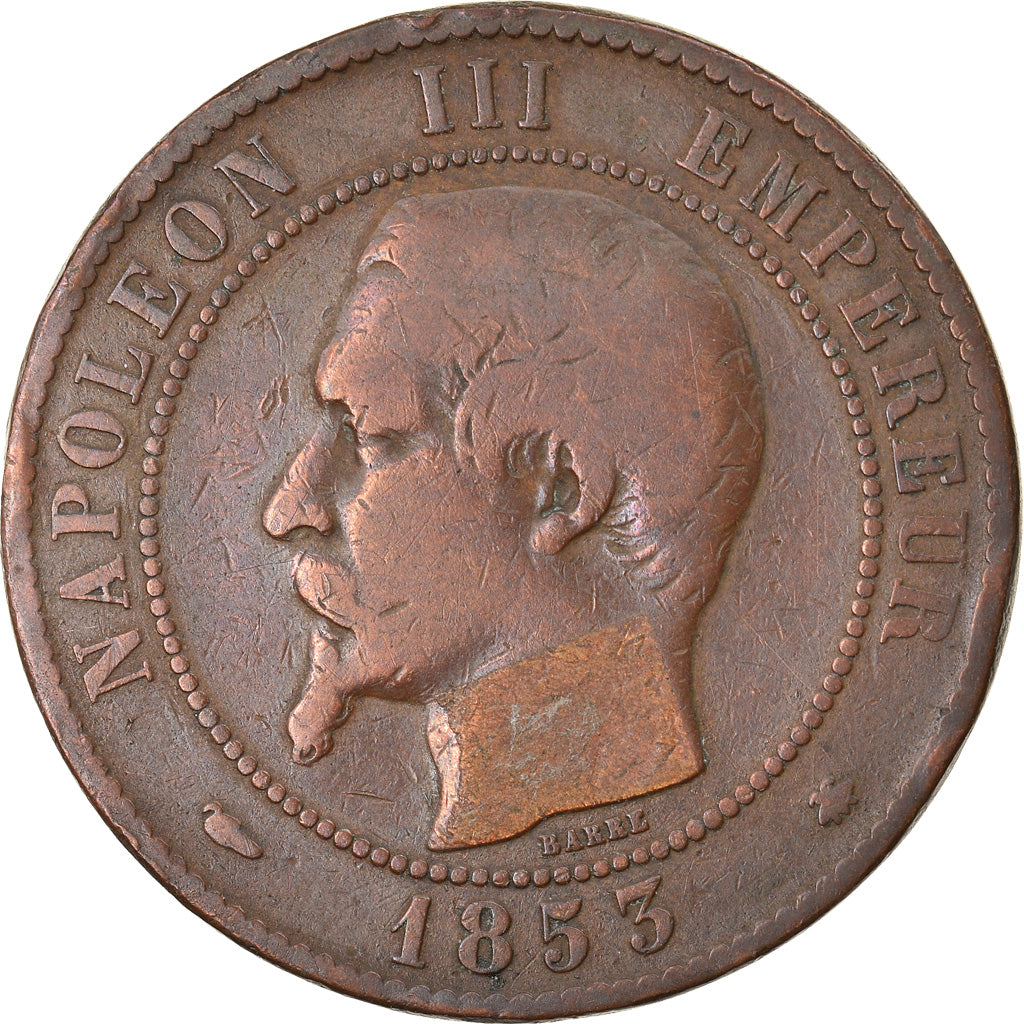 Moneta, Francja, Napoleon III, Napoléon III, 10 Centimes, 1853, Strasbourg