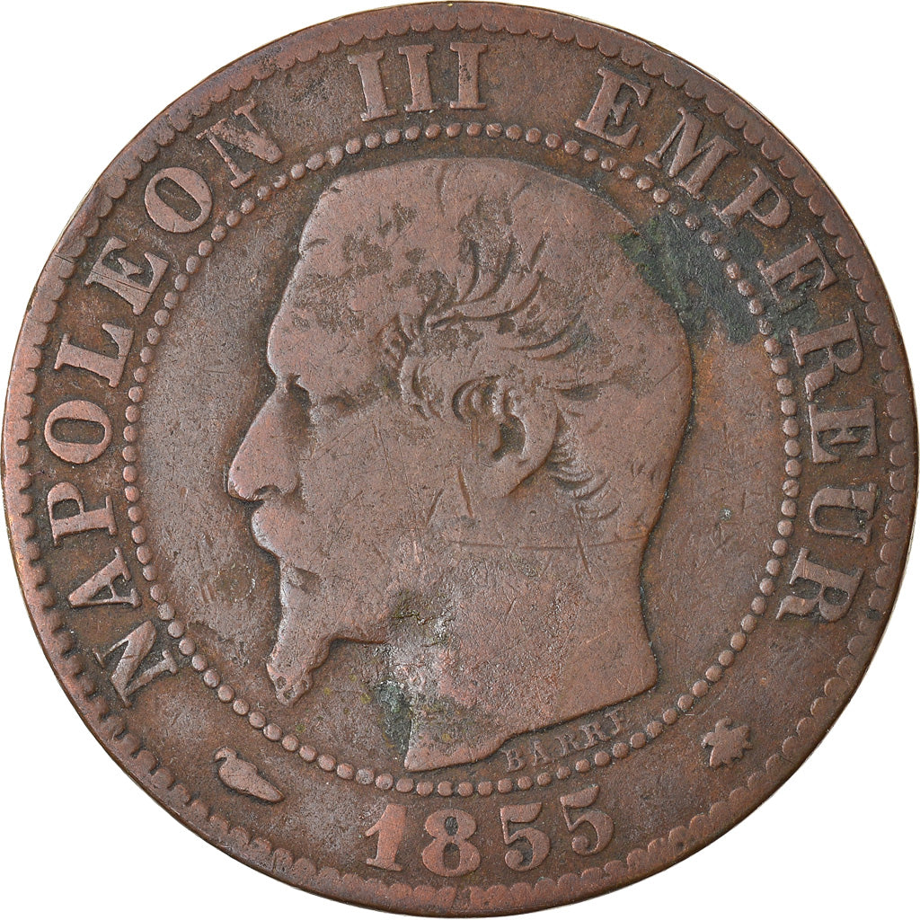 Moneta, Francja, Napoleon III, Napoléon III, 5 Centimes, 1855, Strasbourg