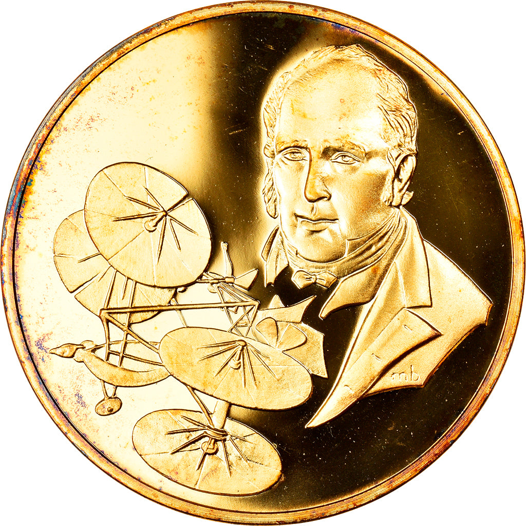 France, Medal, Conquête de l'Air, Sir Georges Cayley, Aviation, MS(65-70)