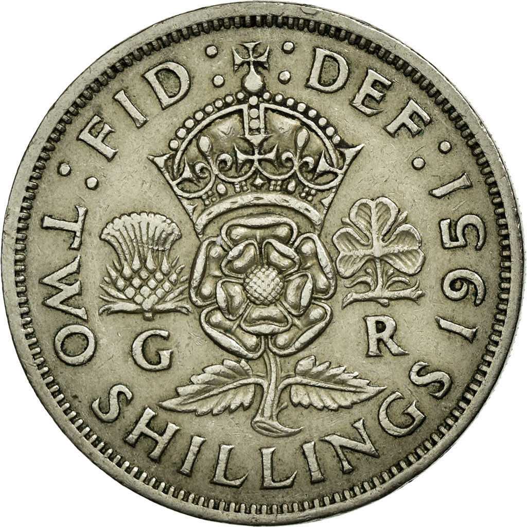 Münze, Großbritannien, George VI, Florin, Two Shillings, 1951, SS