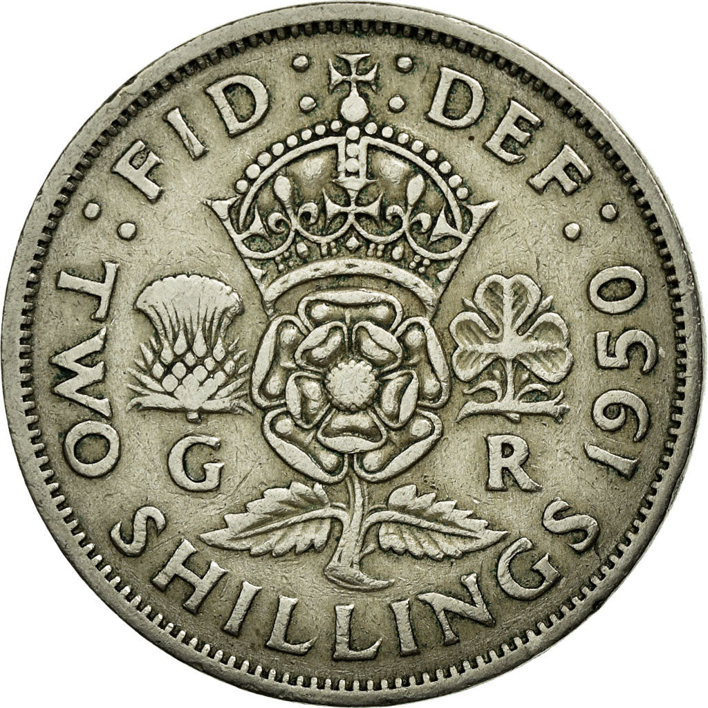 Coin, Great Britain, George VI, Florin, Two Shillings, 1950, EF(40-45)