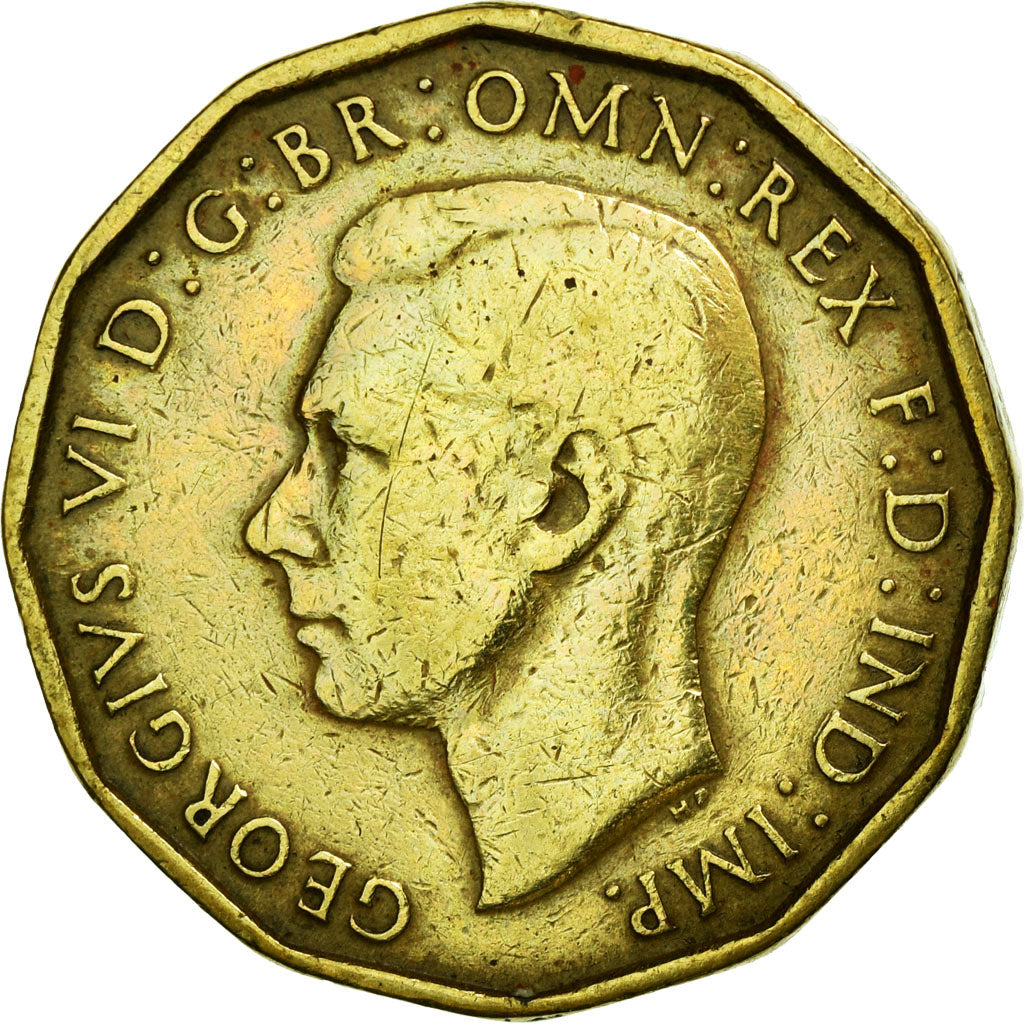 Coin, Great Britain, George VI, 3 Pence, 1943, EF(40-45), Nickel-brass, KM:849