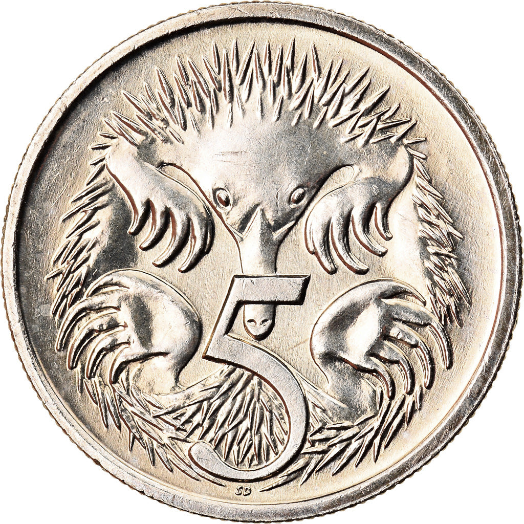 Moneda, Australia, Elizabeth II, 5 Cents, 1993, Melbourne, MBC+, Cobre -