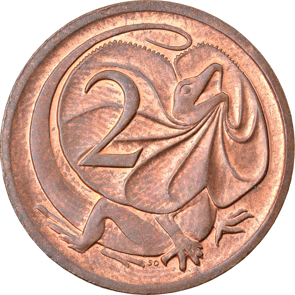 Moneda, Australia, Elizabeth II, 2 Cents, 1981, Melbourne, MBC, Bronce, KM:63