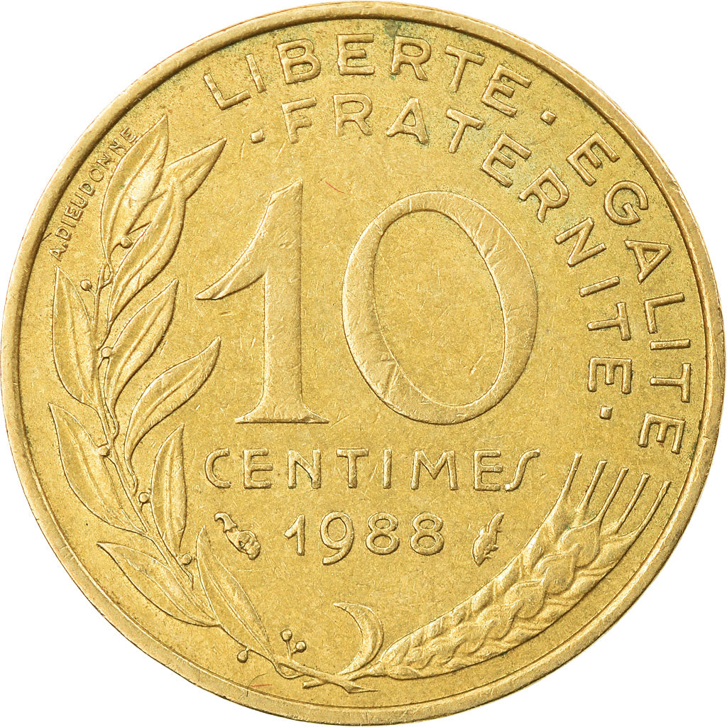 Coin, France, Marianne, 10 Centimes, 1988, Paris, EF(40-45), Aluminum-Bronze