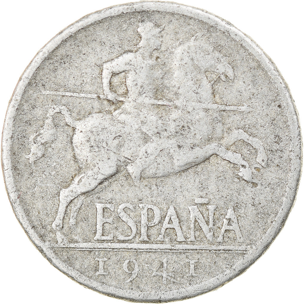 Monnaie, Espagne, 5 Centimos, 1941, TB+, Aluminium, KM:765
