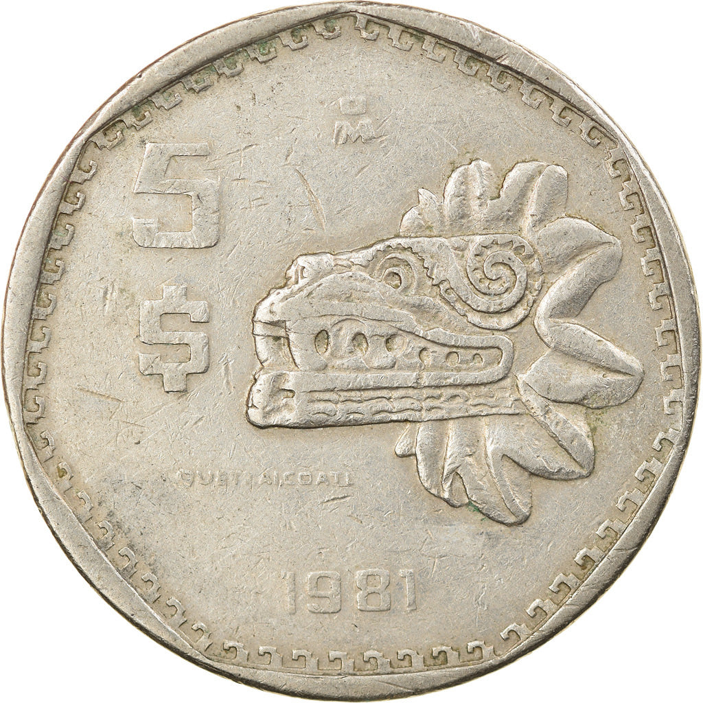 Monnaie, Mexique, 5 Pesos, 1981, Mexico City, TB+, Copper-nickel, KM:485