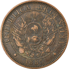 Moneta, Argentina, 2 Centavos, 1885, MB+, Bronzo, KM:33