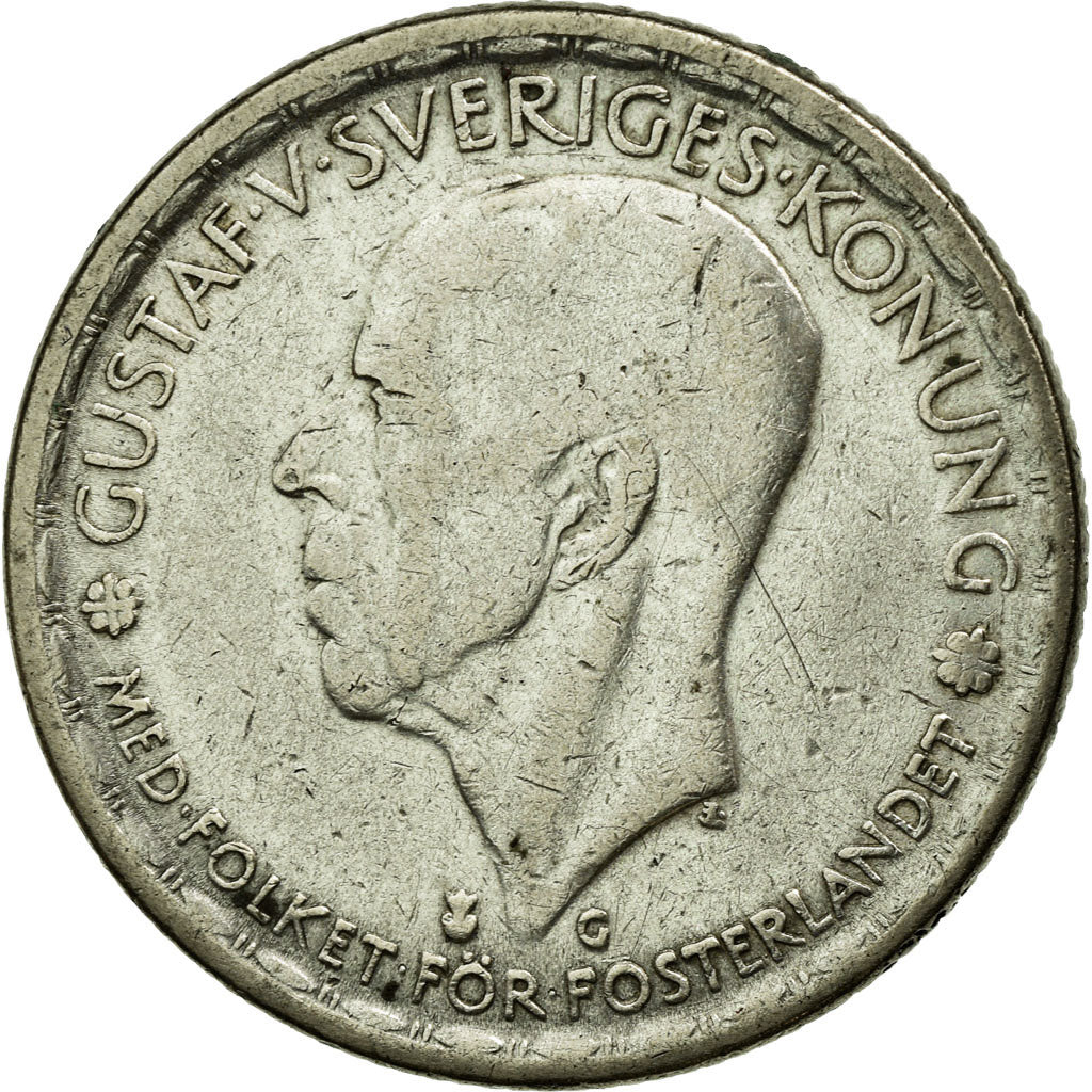 Coin, Sweden, Gustaf V, Krona, 1945, EF(40-45), Silver, KM:814