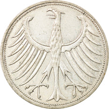 GERMANY - FEDERAL REPUBLIC, 5 Mark, 1958, Hamburg, Silver, EF(40-45), KM:112.1